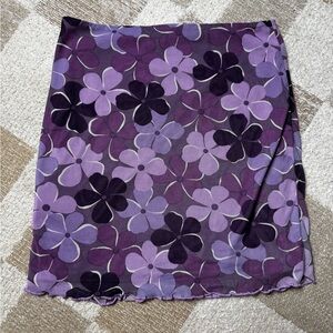 Le Lis Purple Floral Mini Skirt
